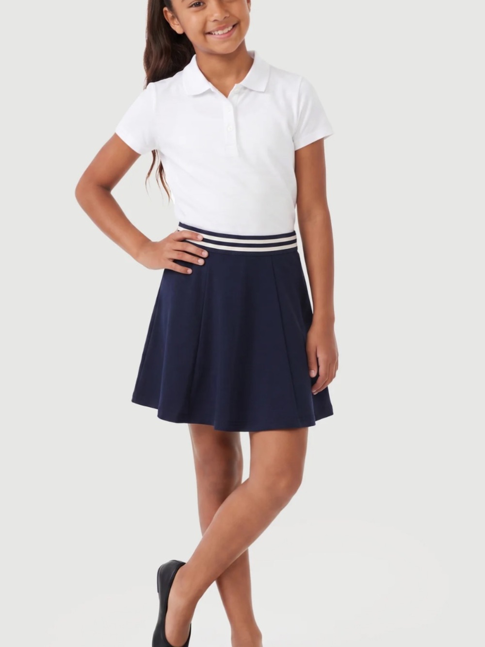 French Toast Navy Blue Skort with White Striped Waistband
